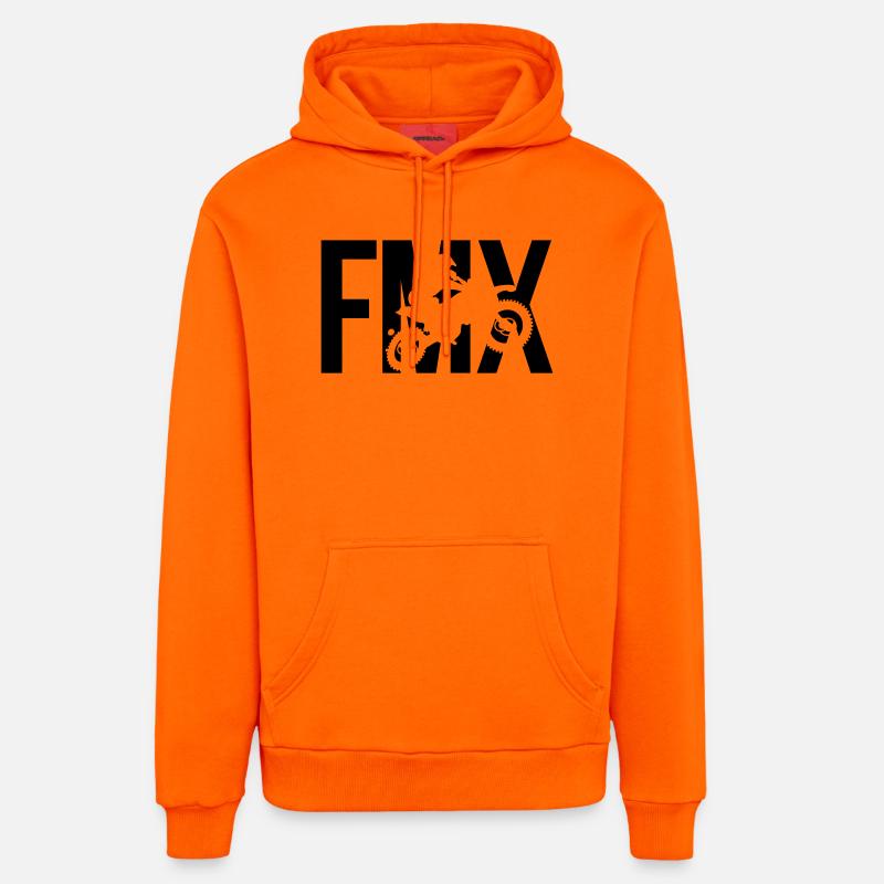 FMX - Sweat à capuche bio décontracté fabriqué en UE - SUNSET ORANGE