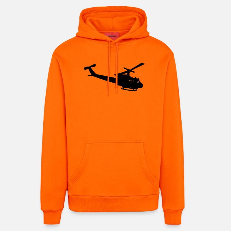 Silhouette de Bell UH-10 - Sweat à capuche bio décontracté fabriqué en UE - SUNSET ORANGE