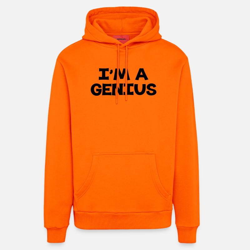 I'm a Genius - Sweat à capuche bio décontracté fabriqué en UE - SUNSET ORANGE