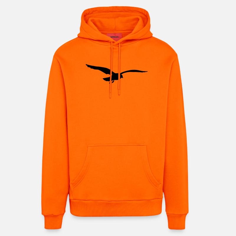 mouette - Sweat à capuche bio décontracté fabriqué en UE - SUNSET ORANGE