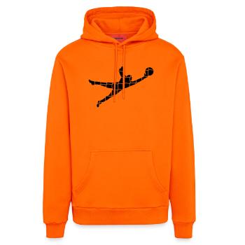 gardien de but - Sweat à capuche bio décontracté fabriqué en UE - SUNSET ORANGE - Devant