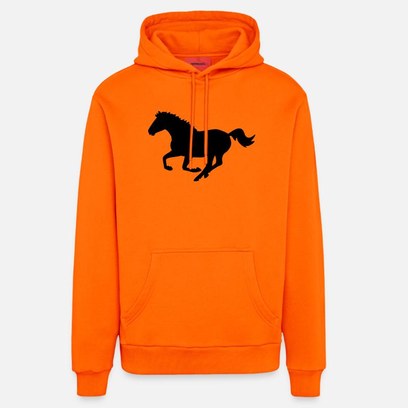 cheval - Sweat à capuche bio décontracté fabriqué en UE - SUNSET ORANGE