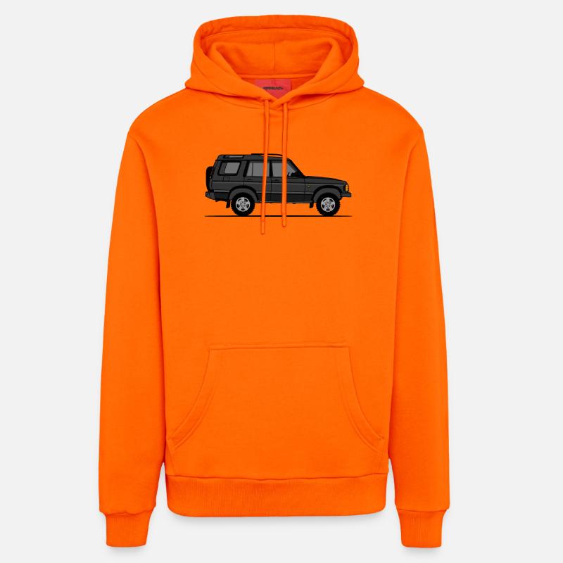 Découverte 2 Noir - Sweat à capuche bio décontracté fabriqué en UE - SUNSET ORANGE