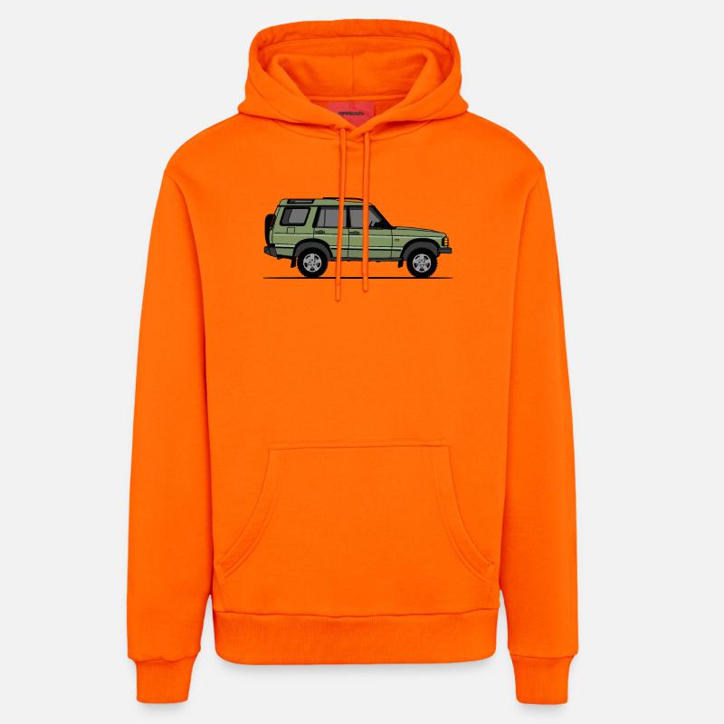 Découverte 2 Vert - Sweat à capuche bio décontracté fabriqué en UE - SUNSET ORANGE