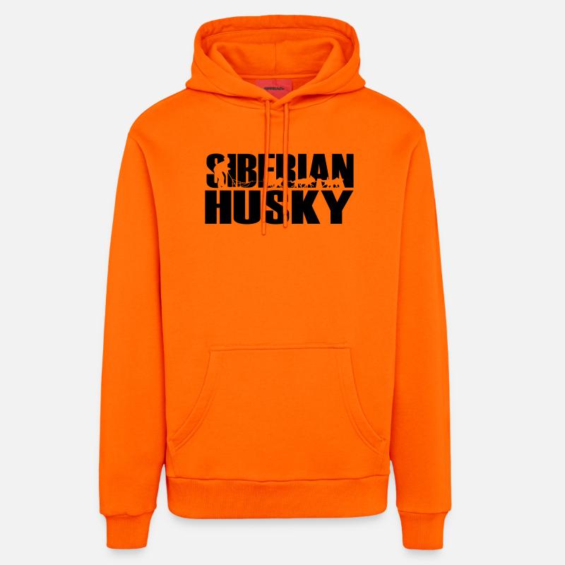 Huskies Husky Sibérien - Sweat à capuche bio décontracté fabriqué en UE - SUNSET ORANGE