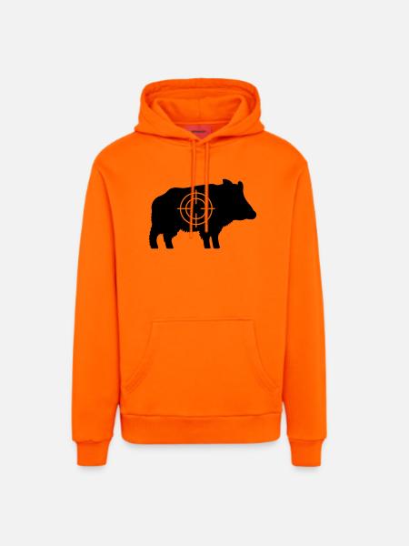 Wildschwein mit Fadenkreuz - Organic Relaxed Hoodie Made in EU - SUNSET ORANGE