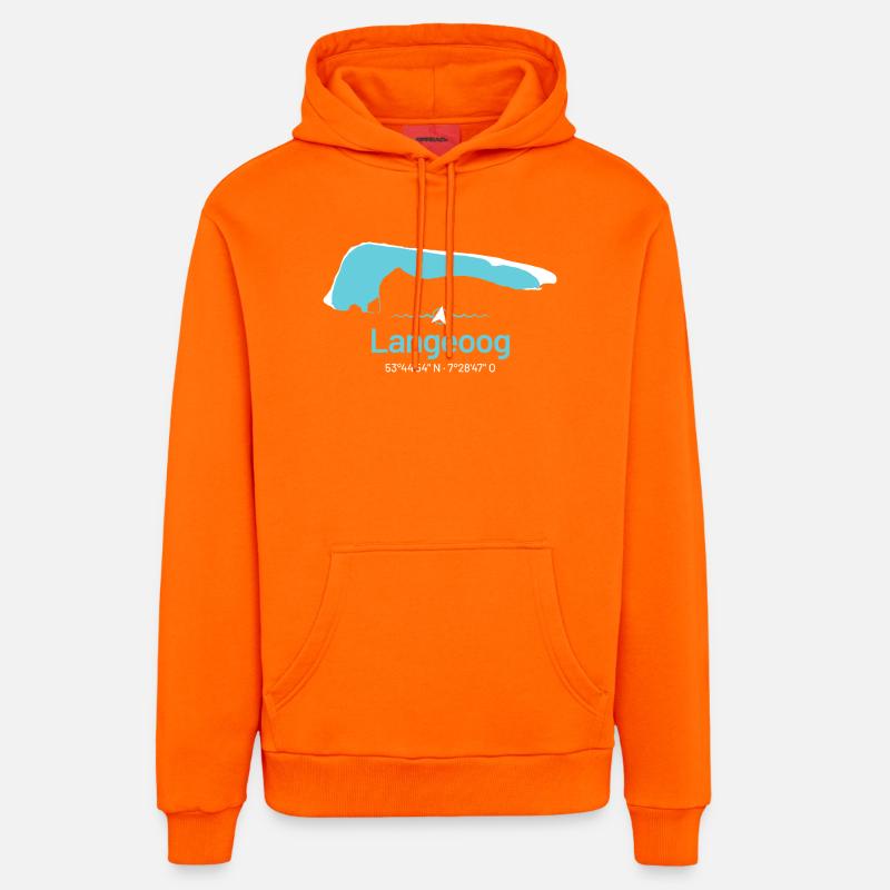 Langeoog | Carte de conception - Sweat à capuche bio décontracté fabriqué en UE - SUNSET ORANGE