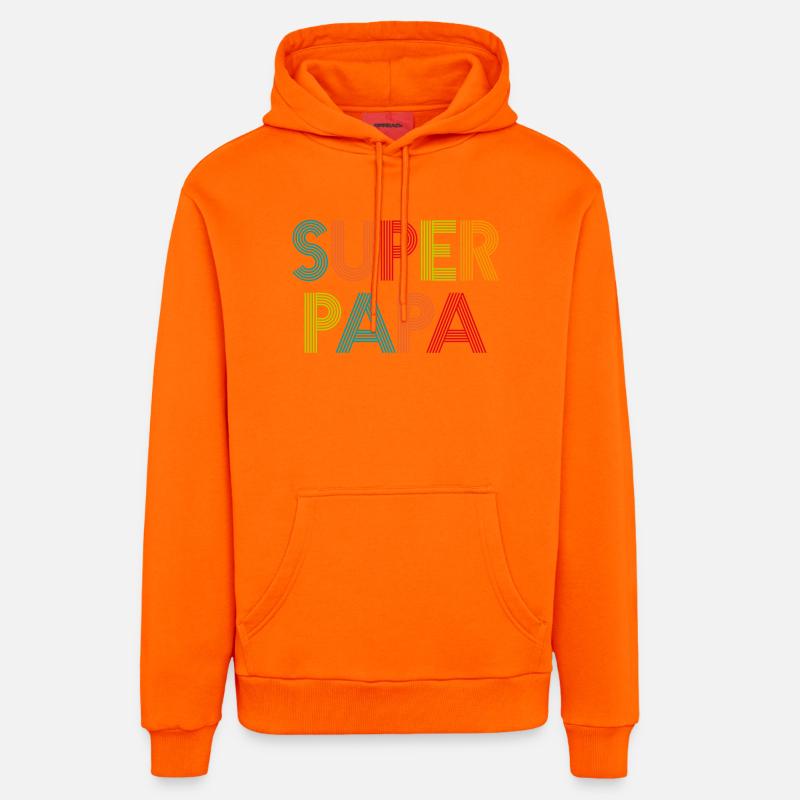 Super papa groovy - Sweat à capuche bio décontracté fabriqué en UE - SUNSET ORANGE