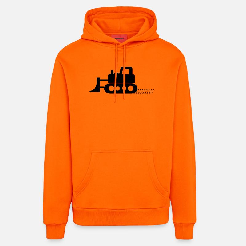 bulldozer - Sweat à capuche bio décontracté fabriqué en UE - SUNSET ORANGE