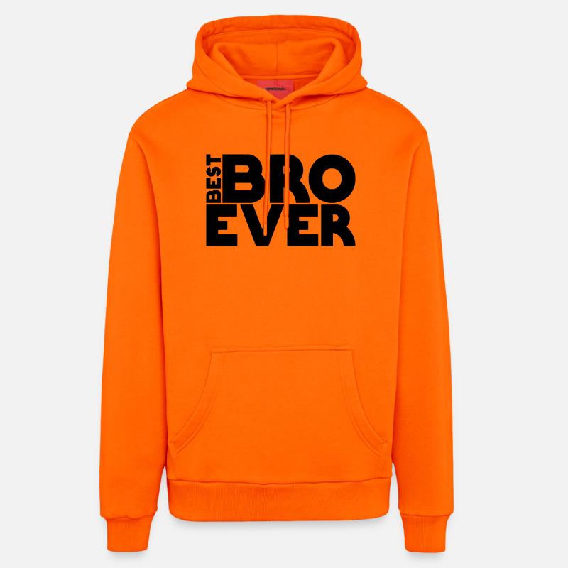 Best BRO ever - Sweat à capuche bio décontracté fabriqué en UE - SUNSET ORANGE