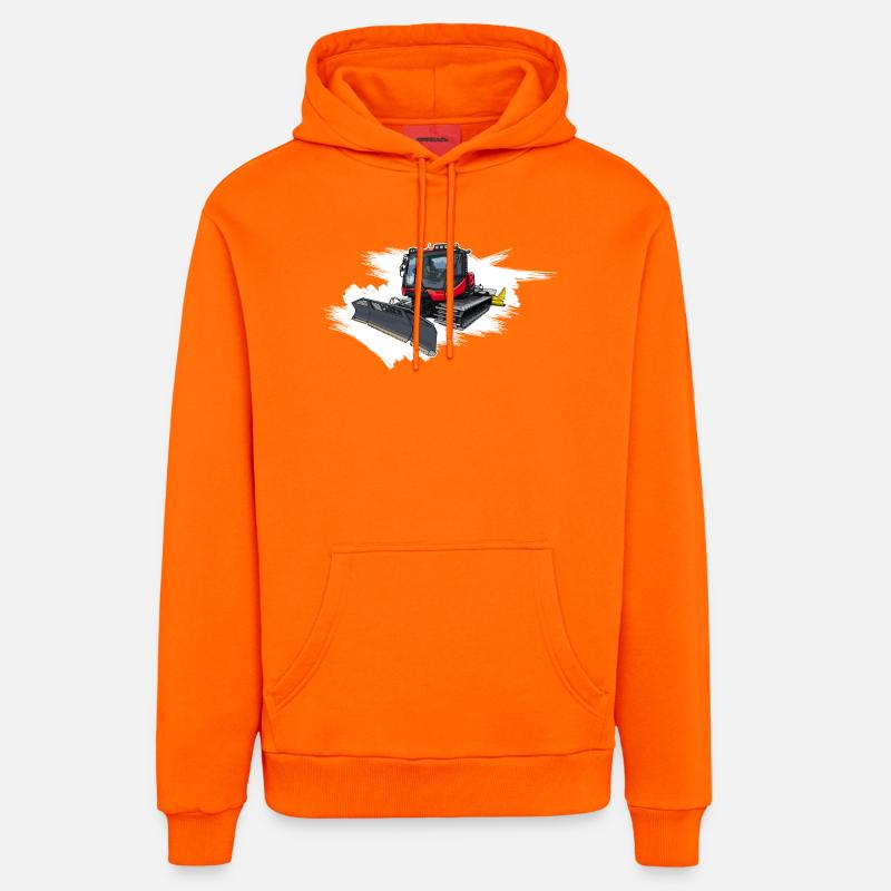 Snowcat dans la neige - Sweat à capuche bio décontracté fabriqué en UE - SUNSET ORANGE