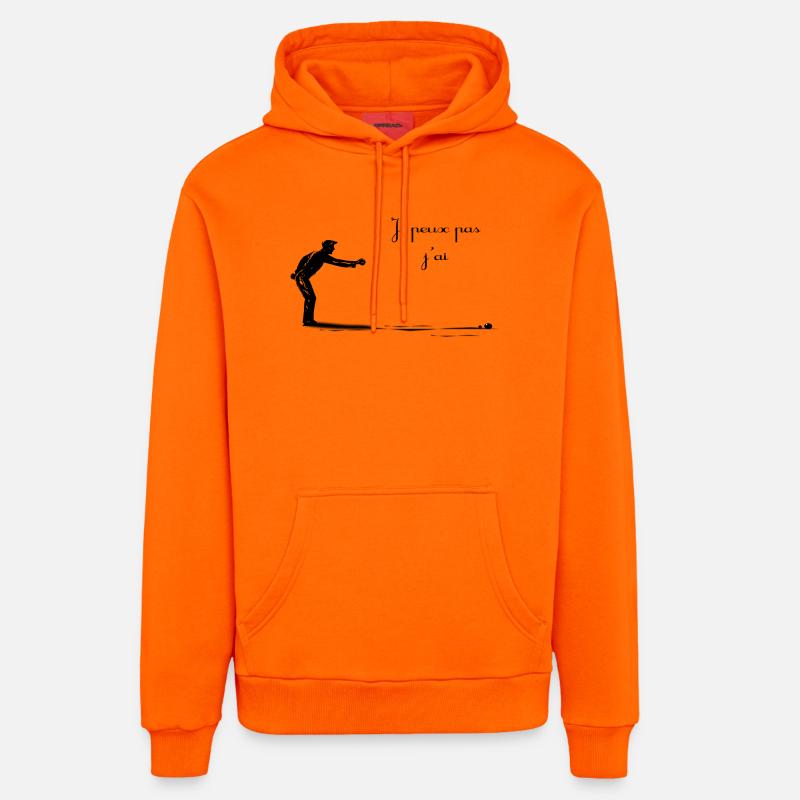 Pétanque - Sweat à capuche bio décontracté fabriqué en UE - SUNSET ORANGE