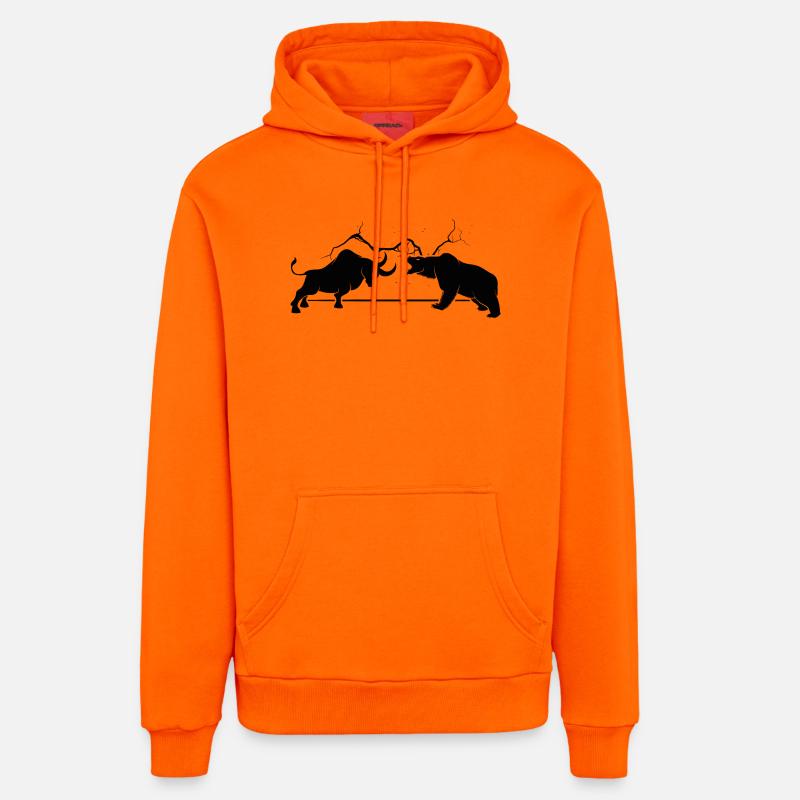 Bulle VS Ours - Sweat à capuche bio décontracté fabriqué en UE - SUNSET ORANGE