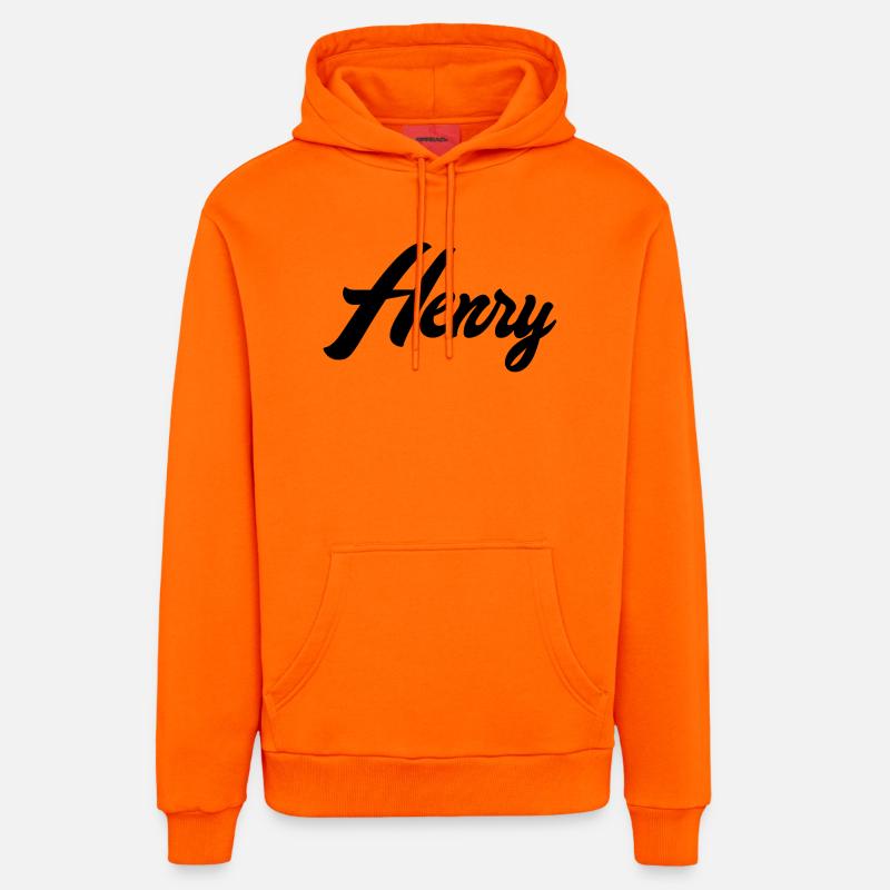 Henry Nom Noir - Sweat à capuche bio décontracté fabriqué en UE - SUNSET ORANGE