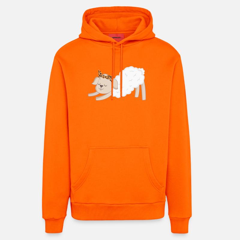 Moutons - Sweat à capuche bio décontracté fabriqué en UE - SUNSET ORANGE