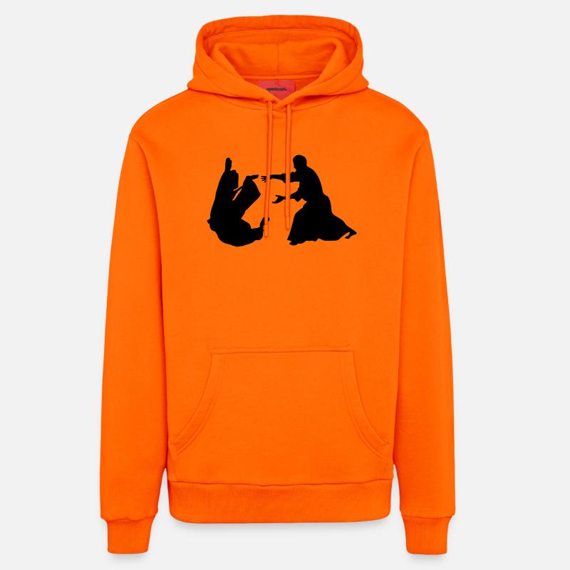 Lancer d’Aïkido - Sweat à capuche bio décontracté fabriqué en UE - SUNSET ORANGE