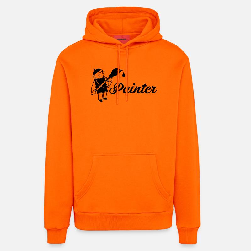 Maler mit Pinsel Text painter - Organic Relaxed Hoodie Made in EU - SUNSET ORANGE