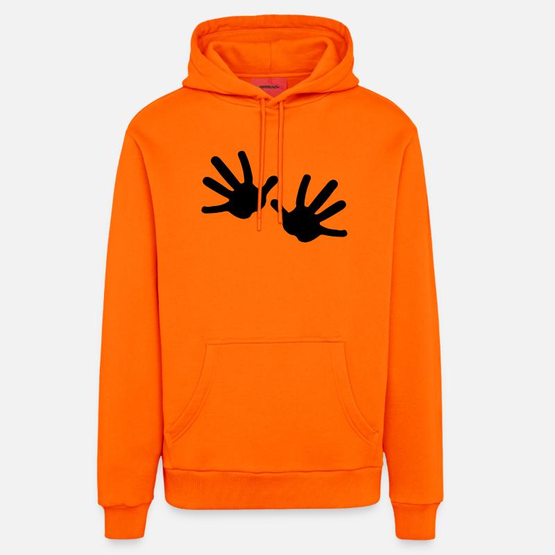 Deux mains - Sweat à capuche bio décontracté fabriqué en UE - SUNSET ORANGE