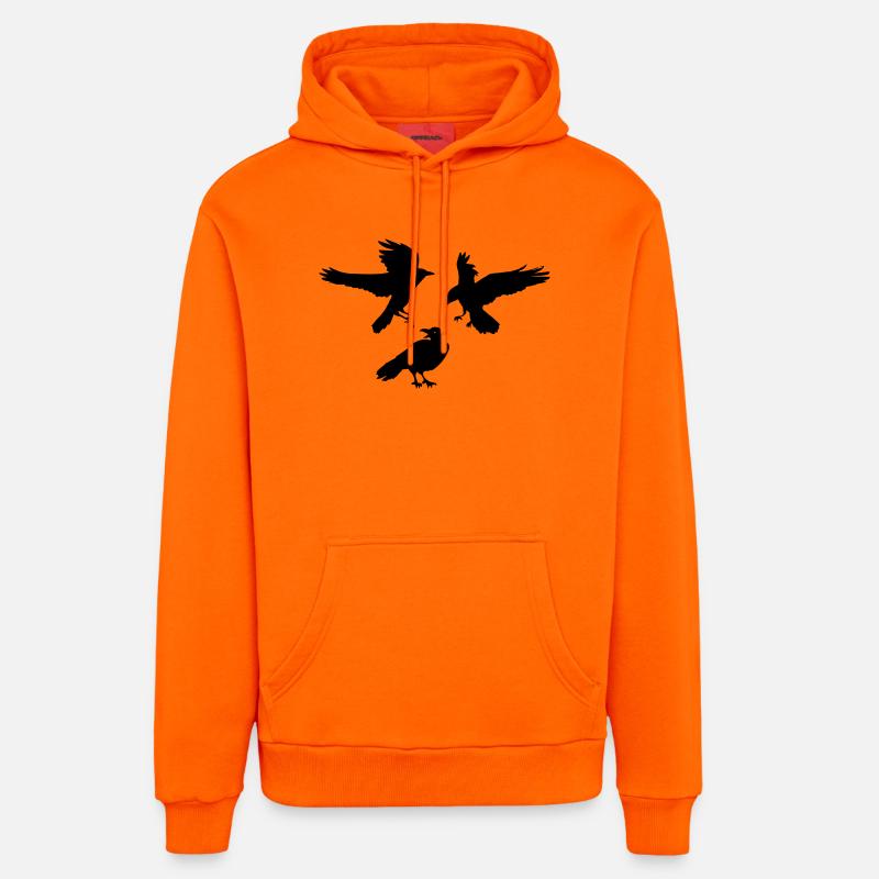 Trois corbeaux - Sweat à capuche bio décontracté fabriqué en UE - SUNSET ORANGE