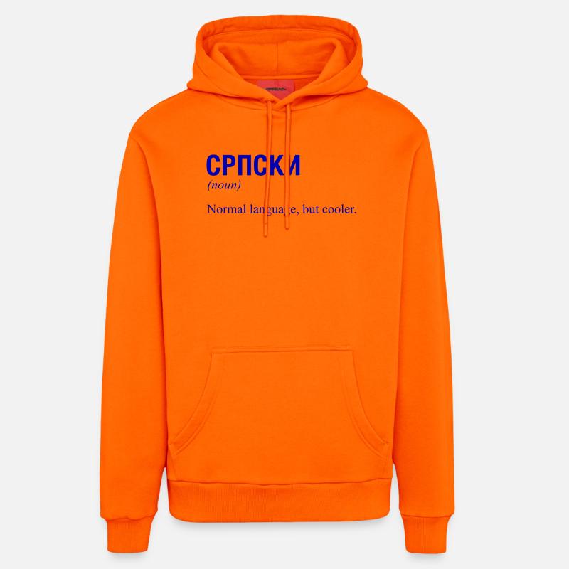 Serbie Serbie Langue serbe - Sweat à capuche bio décontracté fabriqué en UE - SUNSET ORANGE