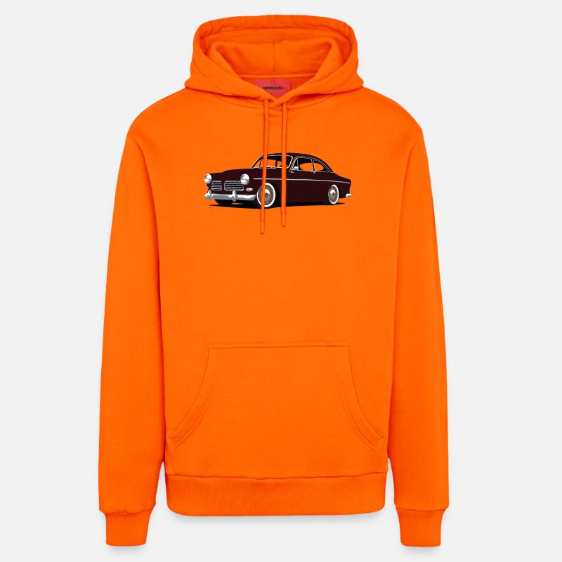 serie 120 simple custom - Sweat à capuche bio décontracté fabriqué en UE - SUNSET ORANGE