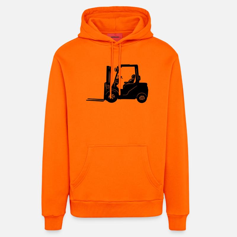 Chariot élévateur Élévateur, poignée, chariot élévateur - Sweat à capuche bio décontracté fabriqué en UE - SUNSET ORANGE