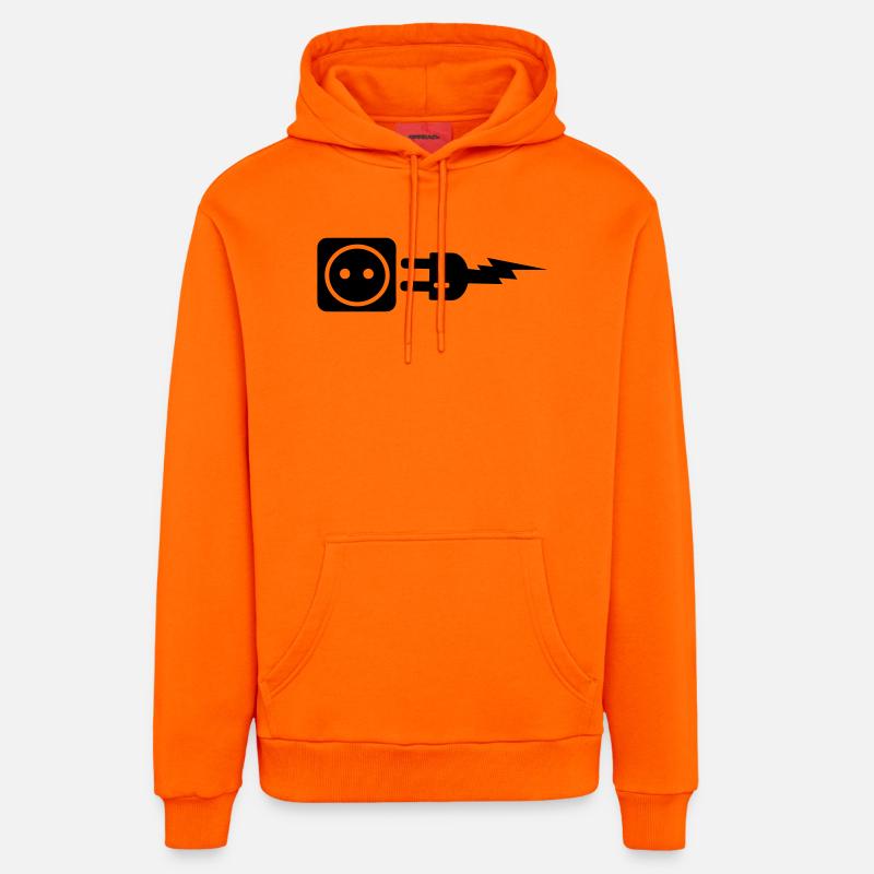Branchez plus et moins - Sweat à capuche bio décontracté fabriqué en UE - SUNSET ORANGE