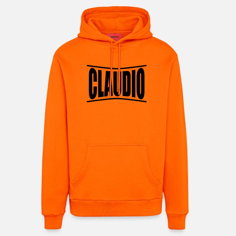 Idée cadeau t-shirt Claudio - Sweat à capuche bio décontracté fabriqué en UE - SUNSET ORANGE