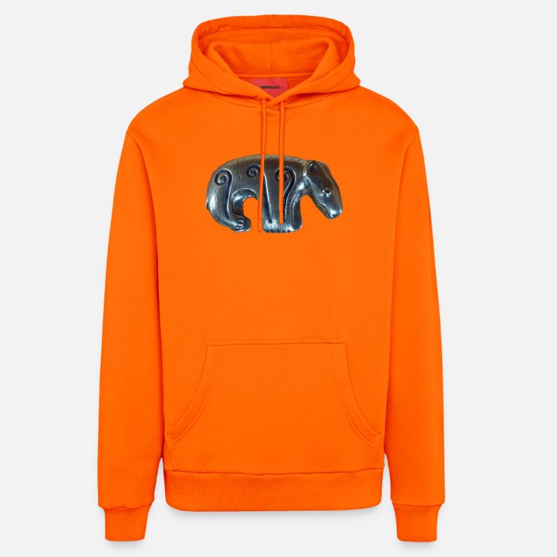 Ours d’argent Kalevala - Sweat à capuche bio décontracté fabriqué en UE - SUNSET ORANGE