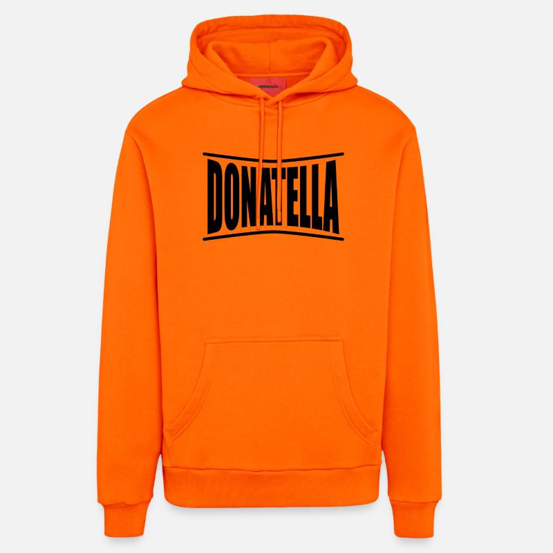 Idée cadeau t-shirt Donatella - Sweat à capuche bio décontracté fabriqué en UE - SUNSET ORANGE
