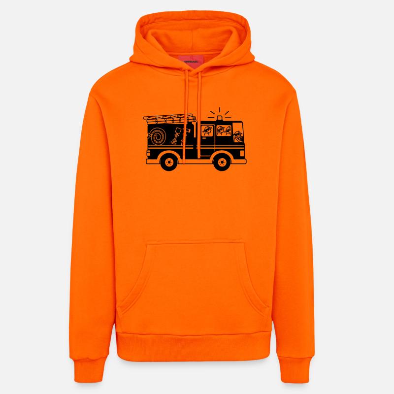 Voiture de pompiers - Sweat à capuche bio décontracté fabriqué en UE - SUNSET ORANGE