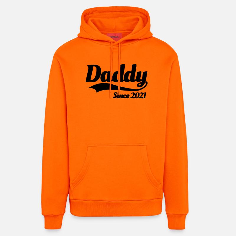 Père grossesse enceinte Papa depuis 2021 - Sweat à capuche bio décontracté fabriqué en UE - SUNSET ORANGE