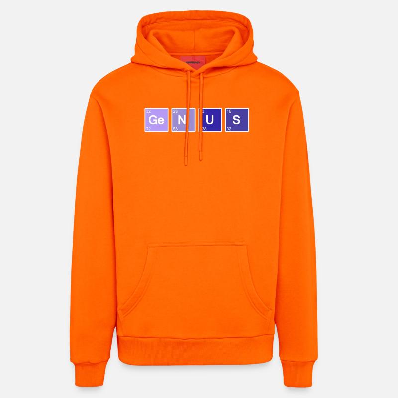 Genius Nerd Geek - Sweat à capuche bio décontracté fabriqué en UE - SUNSET ORANGE