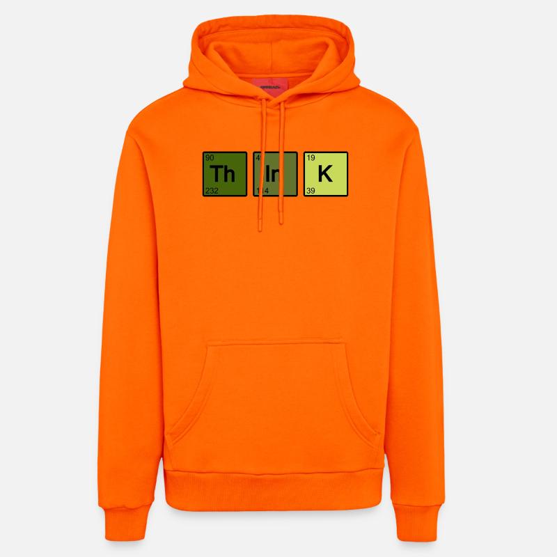 Think (vert) - Sweat à capuche bio décontracté fabriqué en UE - SUNSET ORANGE