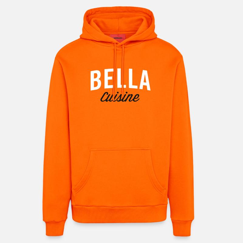 Bella Cuisine Typography - Sweat à capuche bio décontracté fabriqué en UE - SUNSET ORANGE