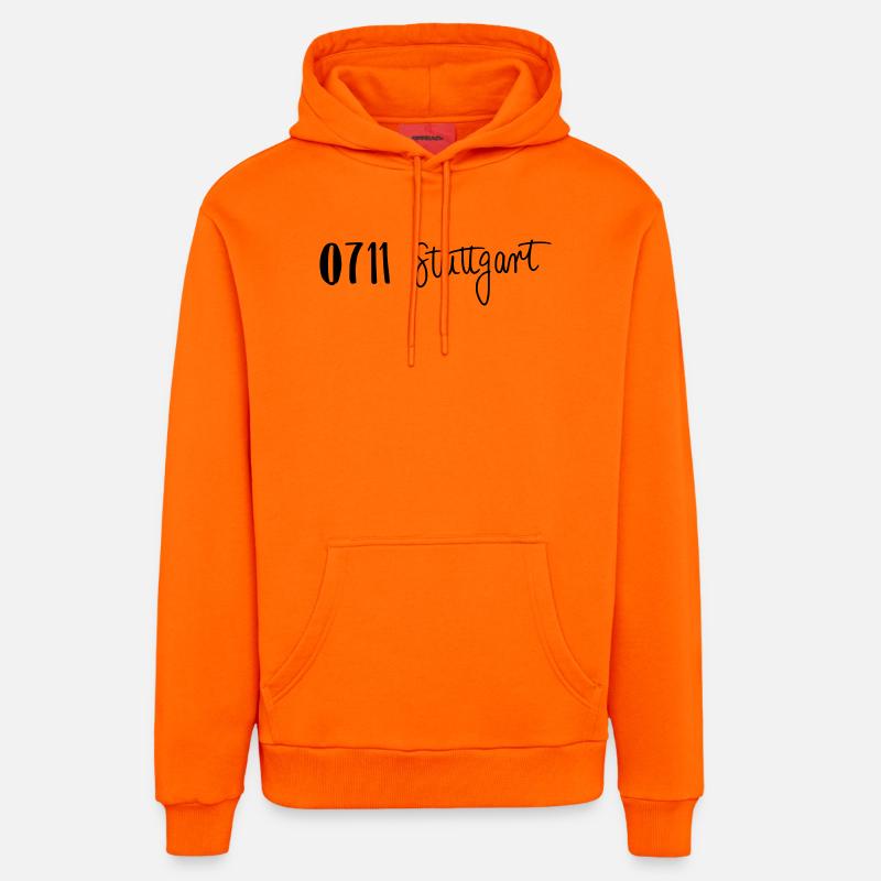 0711 Stuttgart, Allemagne - Sweat à capuche bio décontracté fabriqué en UE - SUNSET ORANGE
