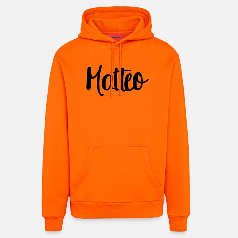 Matteo - Sweat à capuche bio décontracté fabriqué en UE - SUNSET ORANGE