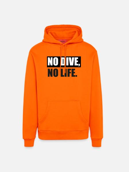NO DIVE, NO LIFE. - Organic Relaxed Hoodie Made in EU - SUNSET ORANGE