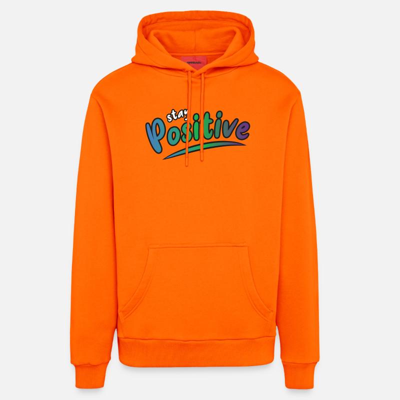 Restez positif - Sweat à capuche bio décontracté fabriqué en UE - SUNSET ORANGE