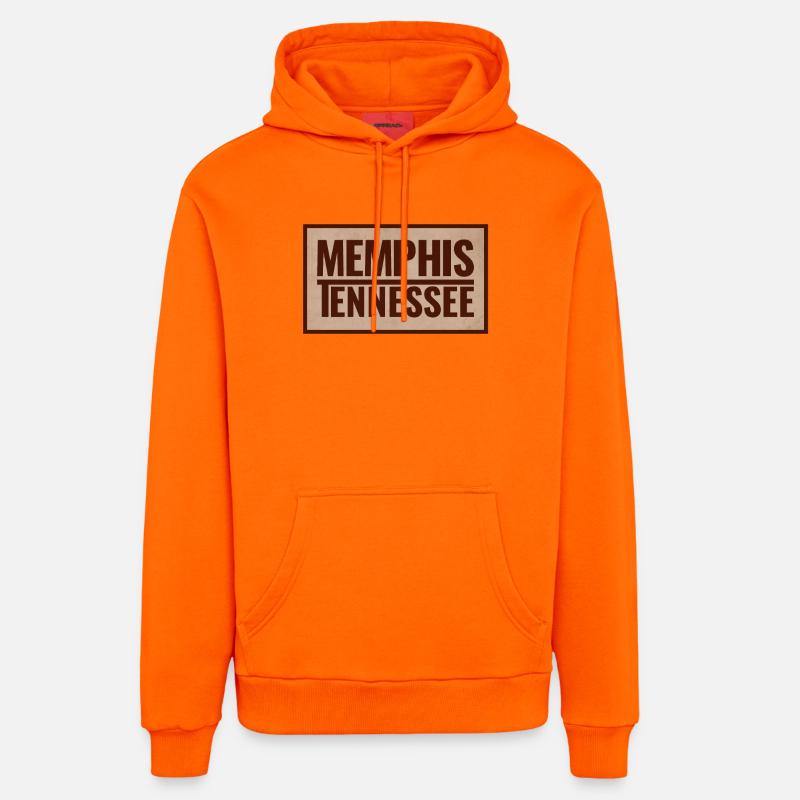 Enseigne ancienne de Memphis Tennessee - Sweat à capuche bio décontracté fabriqué en UE - SUNSET ORANGE