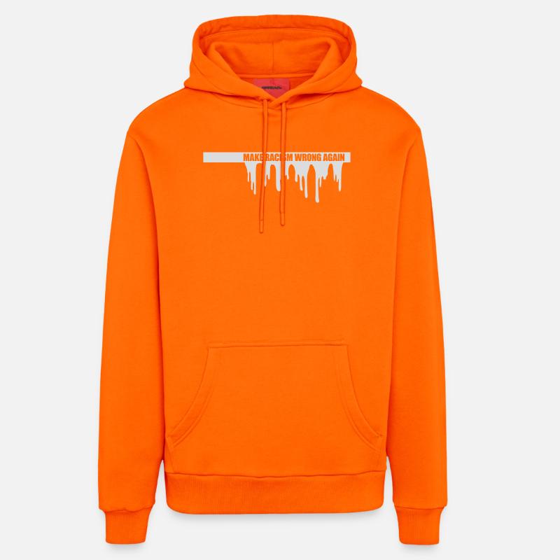 Rendre le racisme répréhensible - Sweat à capuche bio décontracté fabriqué en UE - SUNSET ORANGE