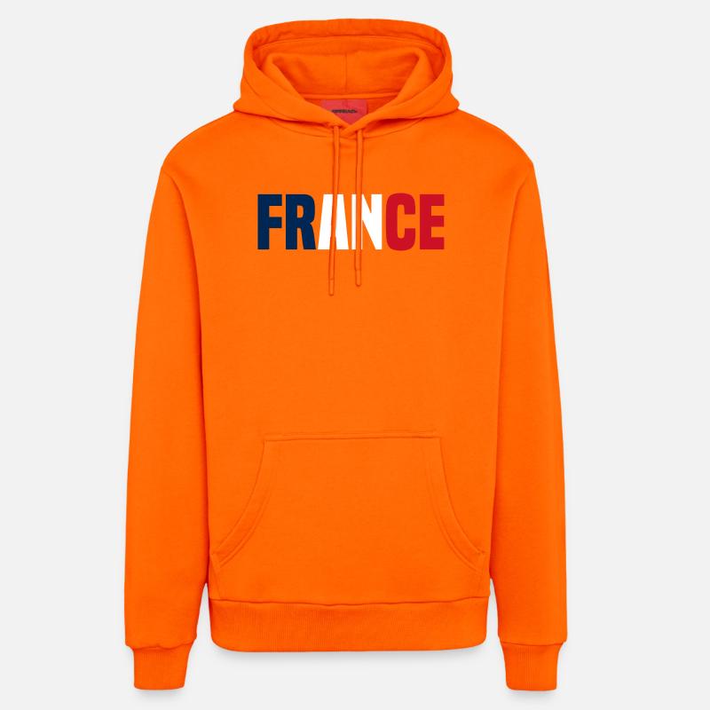 France - Sweat à capuche bio décontracté fabriqué en UE - SUNSET ORANGE