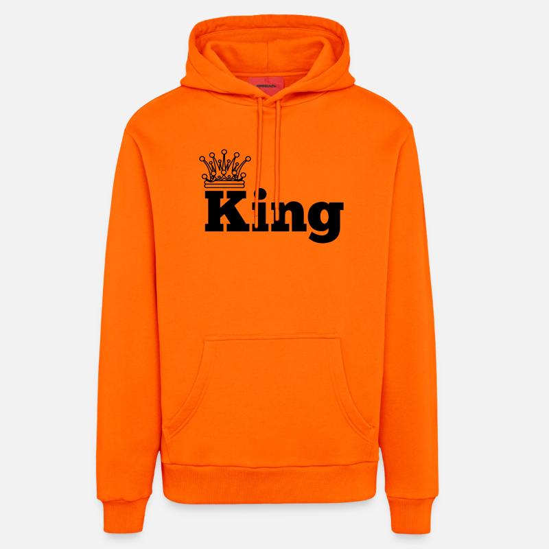 Roi 1 - Sweat à capuche bio décontracté fabriqué en UE - SUNSET ORANGE