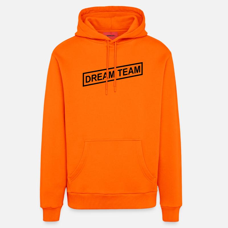 Équipe de rêve - Sweat à capuche bio décontracté fabriqué en UE - SUNSET ORANGE