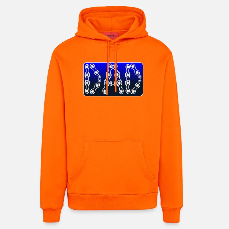 PAPA VÉLO - VÉLO - CHAÎNE - Sweat à capuche bio décontracté fabriqué en UE - SUNSET ORANGE