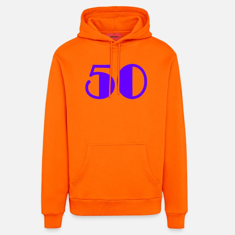 50. HAPPY BIRTHDAY. JOYEUX ANNIVERSAIRE - Sweat à capuche bio décontracté fabriqué en UE - SUNSET ORANGE