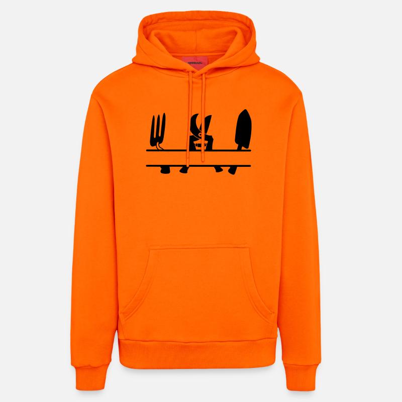 Gartengärtner Werkzeug Textbanner - Organic Relaxed Hoodie Made in EU - SUNSET ORANGE