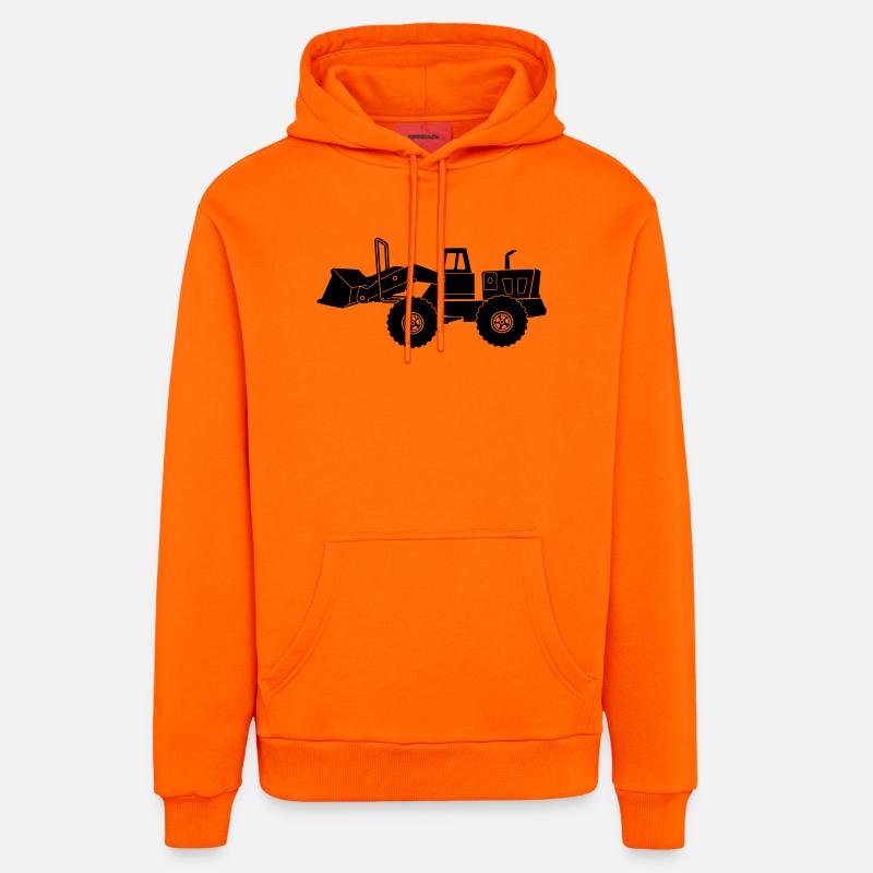 Transparent Bulldozer - Sweat à capuche bio décontracté fabriqué en UE - SUNSET ORANGE