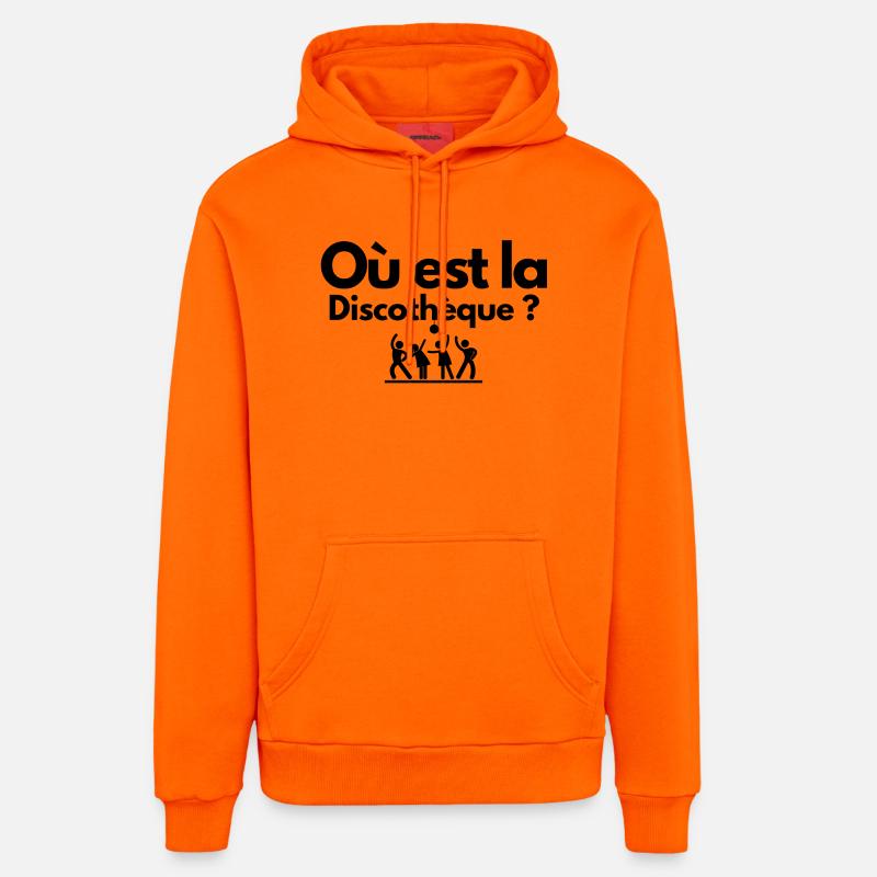 discothèque, boite de nuit, DJ - Sweat à capuche bio décontracté fabriqué en UE - SUNSET ORANGE