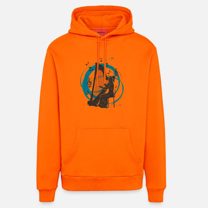 Sons de harpe - Sweat à capuche bio décontracté fabriqué en UE - SUNSET ORANGE